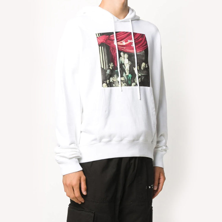 Off-White Caravaggio Painting Over Hood White Blac Fw20 Mens Logo Sweater OMBB037E20FLE0030110
