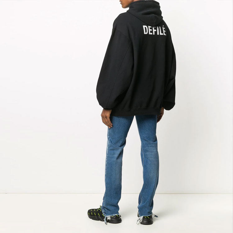 Men's Balenciaga Alphabet Printing Dfil Sports Classic Black 641679TJVE51000