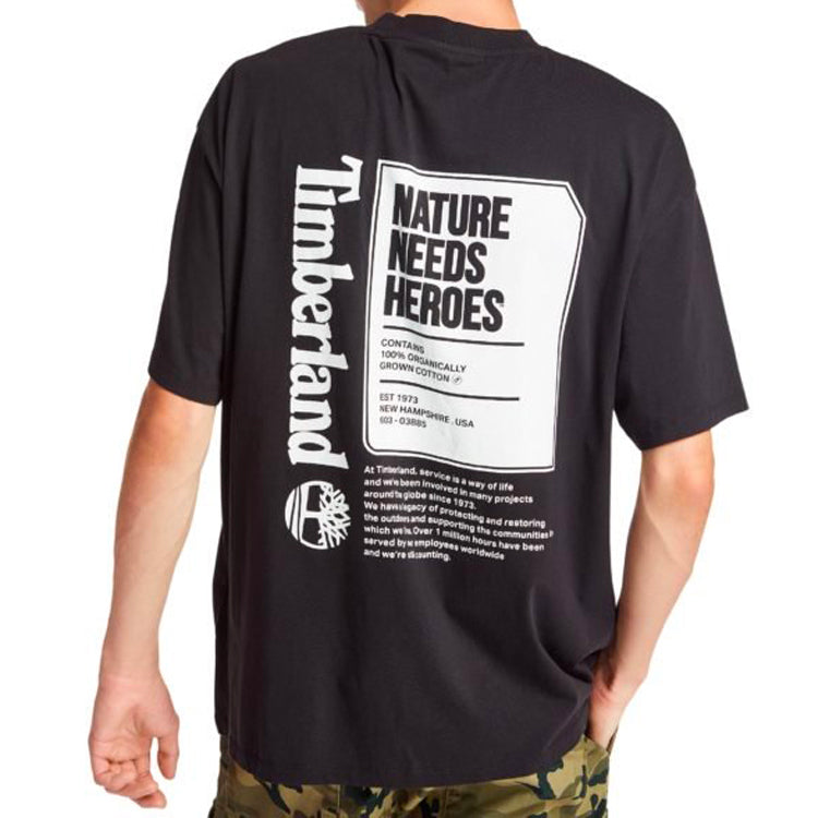 Men's Timberland SS20 Earth Series Printing Short Sleeve Black A2B51001