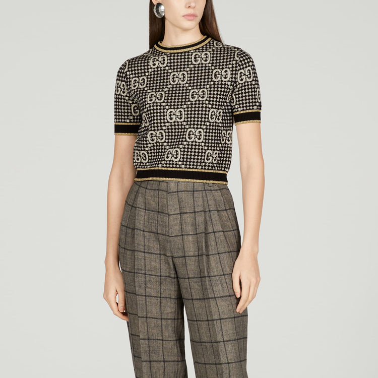(WMNS) Gucci GG wool blend jacquard top 'Grey' 743322-XKC8Y-1209