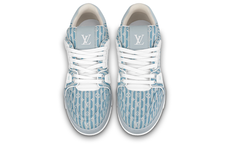LOUIS VUITTON LV Trainer Sneakers 'Blue Stripes with Monogram' 1ABG1N