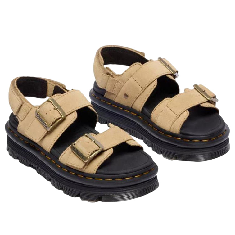 (WMNS) Dr. Martens Zebzag Suede Platform Sandals 'Savannah Tan' 42689200