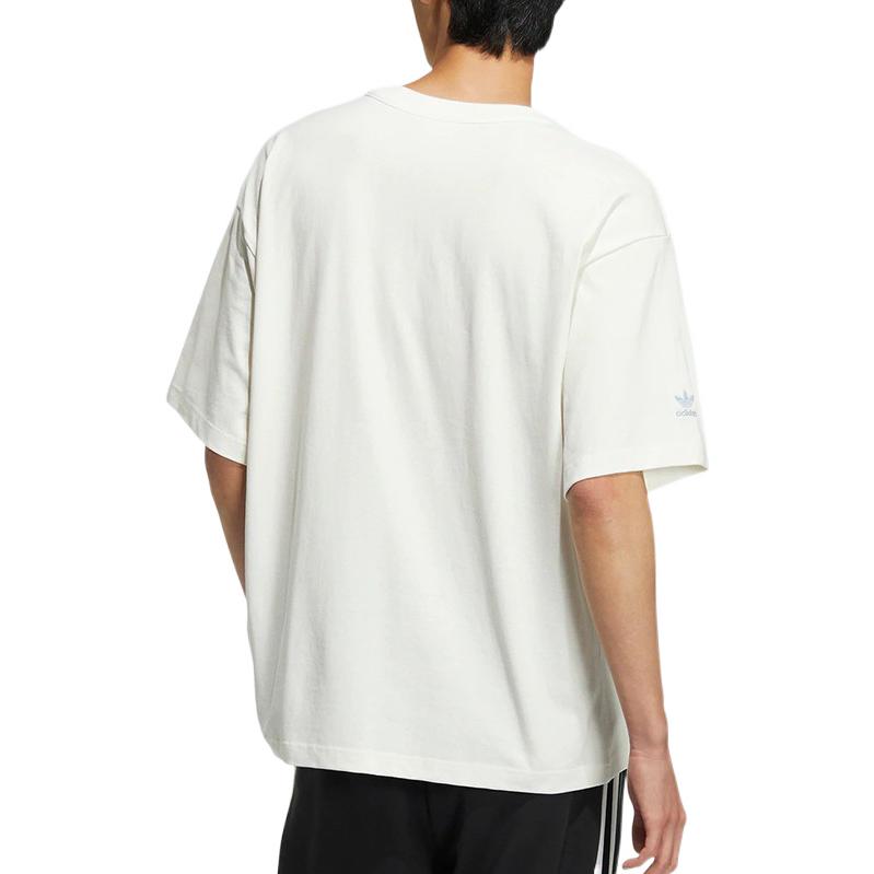 Men's adidas originals Colorblock Pocket Casual Round Neck Short Sleeve White T-Shirt HM7990
