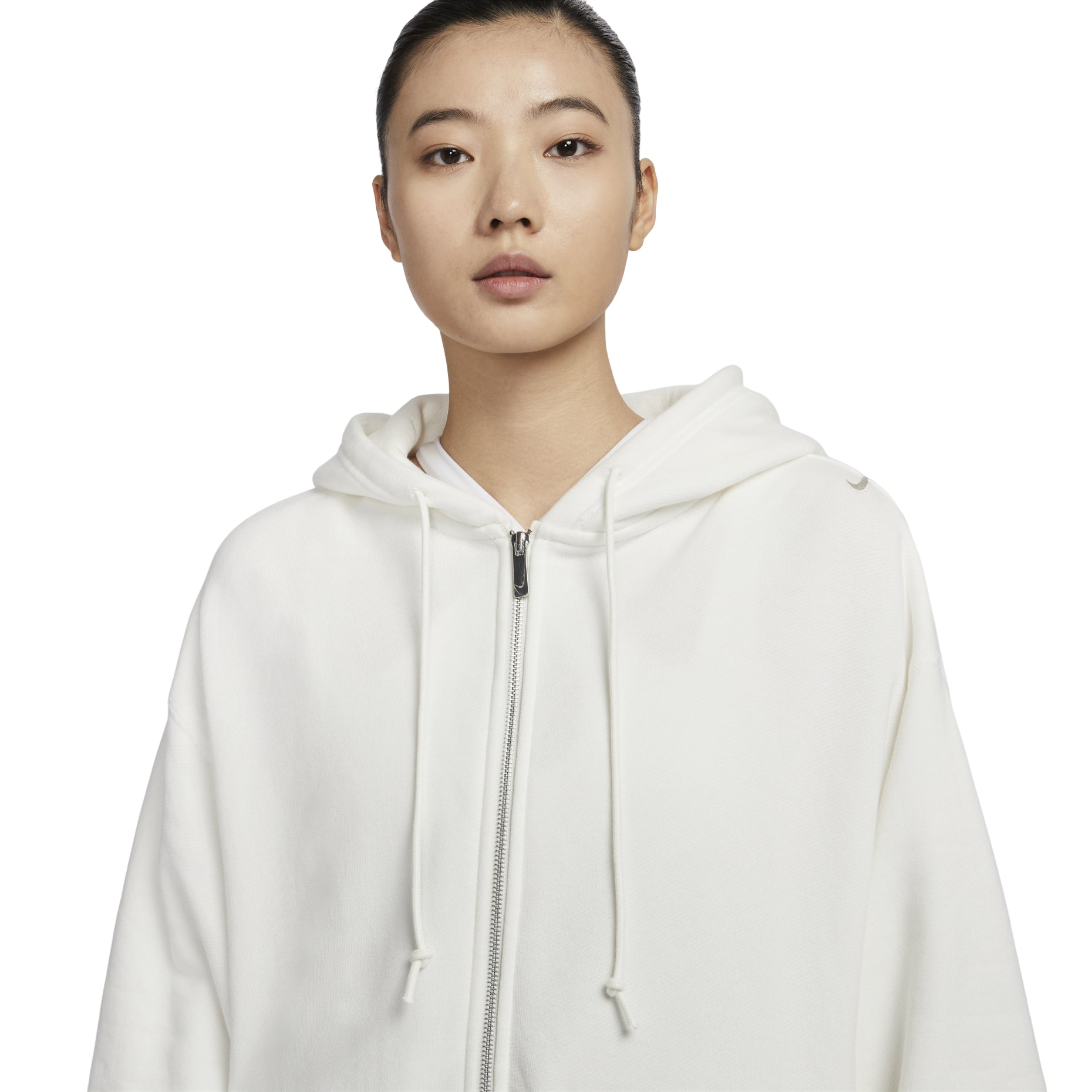 (WMNS) Nike Sportswear Oversized Full-Zip French Terry Hoodie Asia Sizing 'Sail Light Orewood Brown' FV7516-133