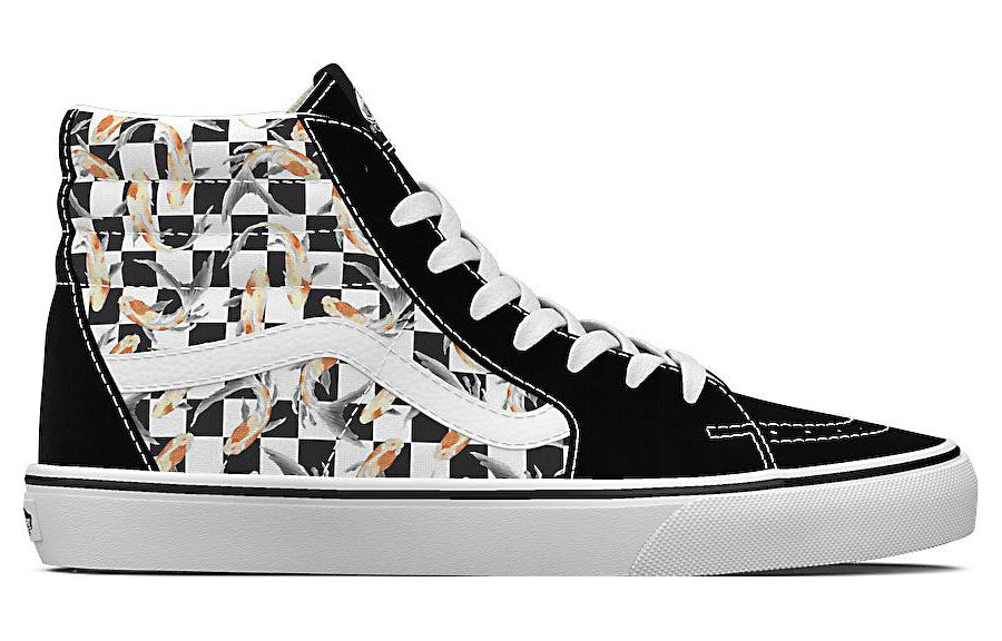 (WMNS) Vans Sk8-Hi Filmore Hi Butterfly Checkerboard Sneakers 'Black White Multi' VN0A7Q5NVG3