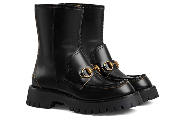 (WMNS) Gucci Horsebit-Embellished Ankle Boots 'Black' 643900-DS800-1000
