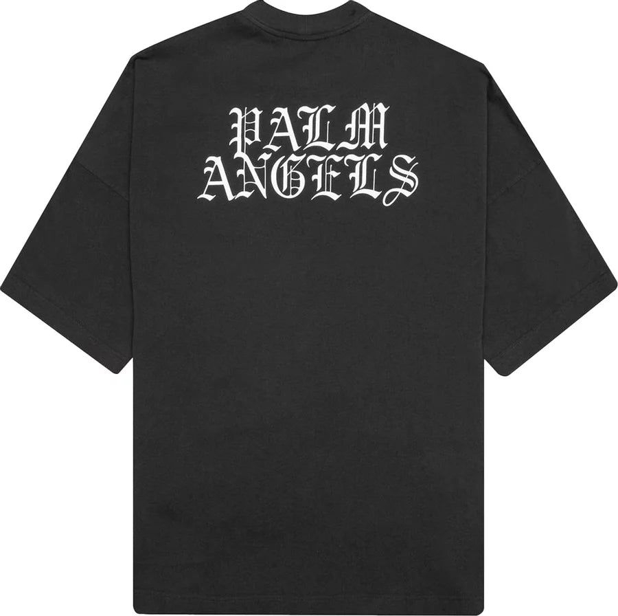 Palm Angels SS21 Burning Head Loose T-Shirt 'Black Yellow' PMAA041R21JER0011018