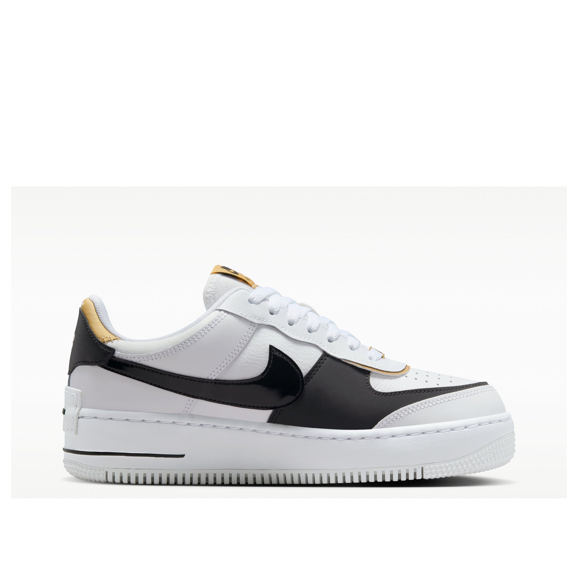 (WMNS) Nike Air Force 1 Shadow 'White Black Metallic Gold' CI0919-125