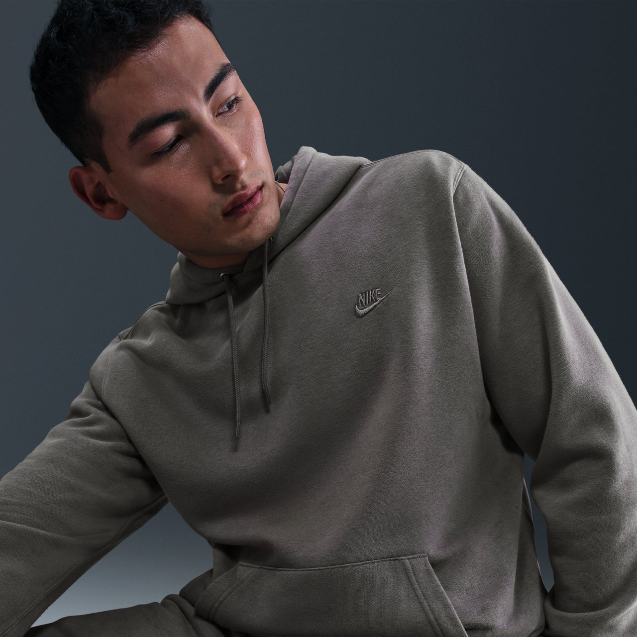 Nike Sportswear Club Washed Fleece Hoodie 'Cave Stone' IQ1219-289