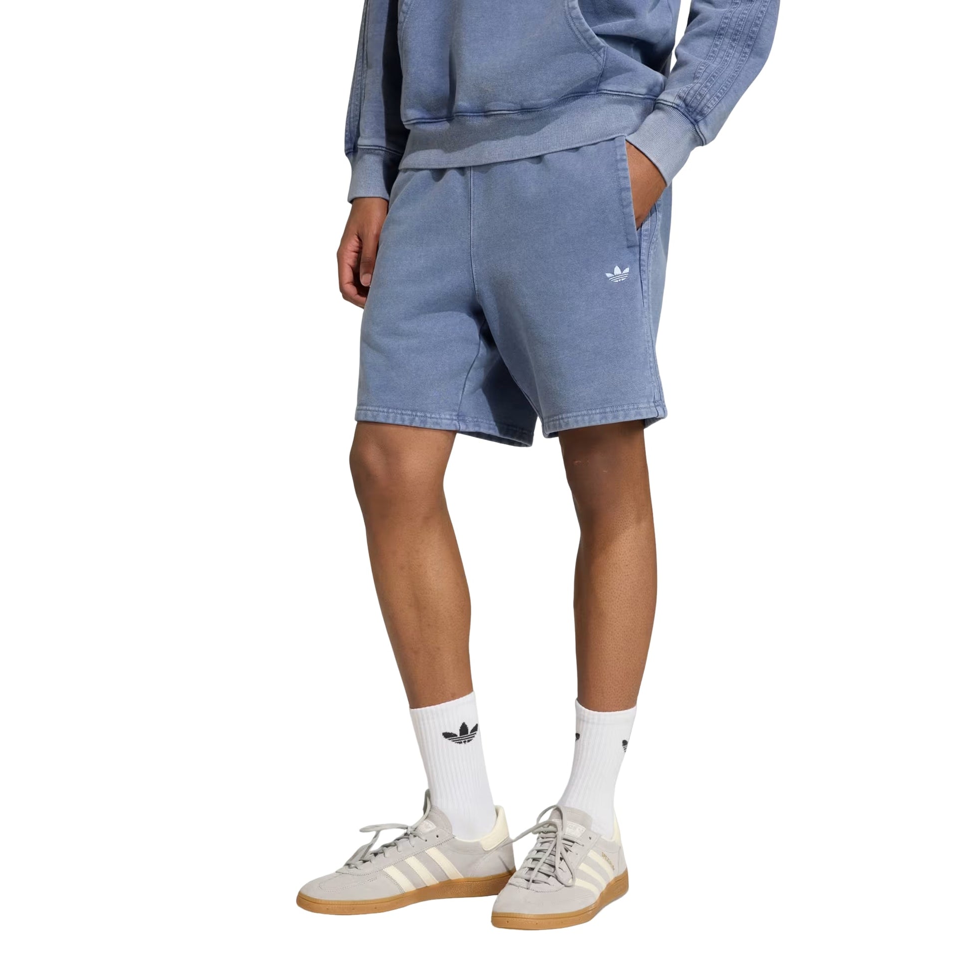 adidas Trefoil Essentials 7-Inch Fleece Shorts Asia Sizing 'Dark Blue' KZ3835