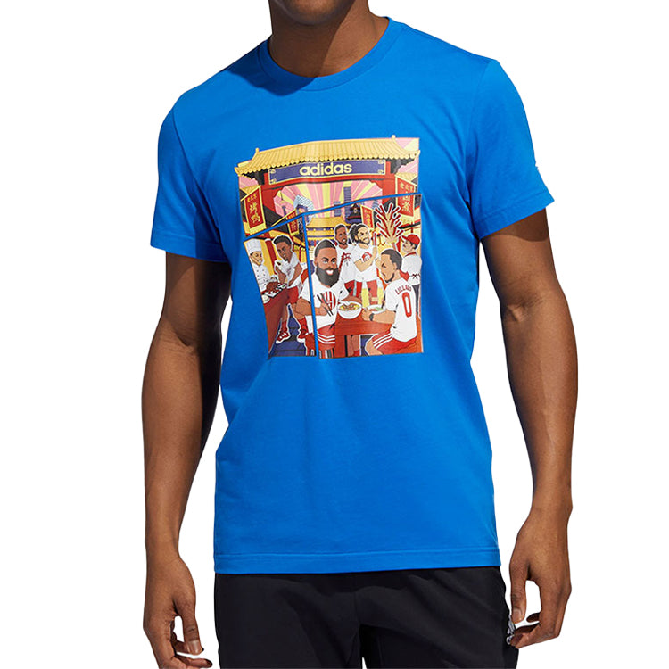 adidas Beijing Tee Basketball Sports Short Sleeve Blue GE1061