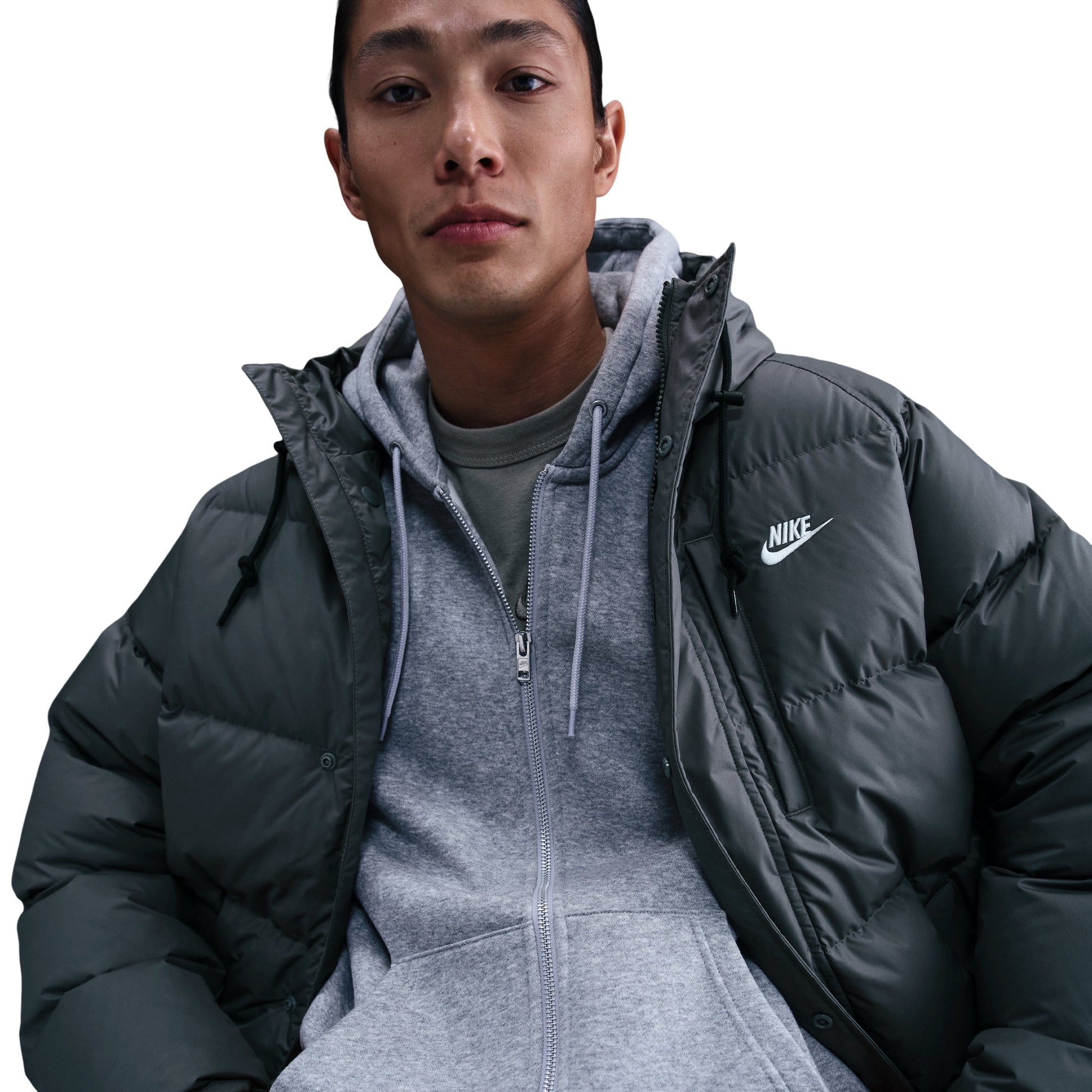 Nike Sportswear Club Loose-Fit Therma-FIT Hoodie 'Iron Grey White' IB2974-068