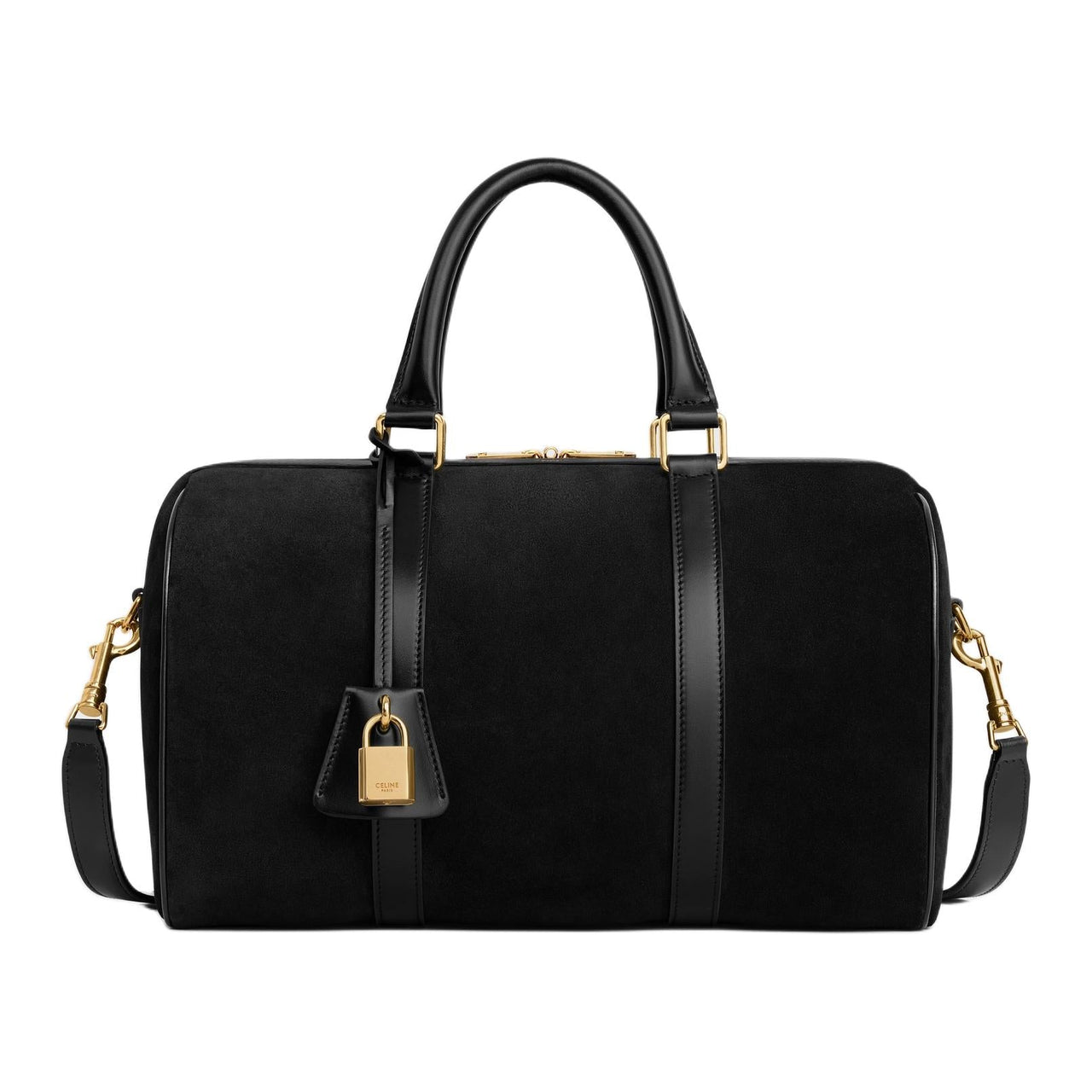 CELINE Suede Calfskin Shoulder Bag, Crossbody Bag, Handbag Women's Black