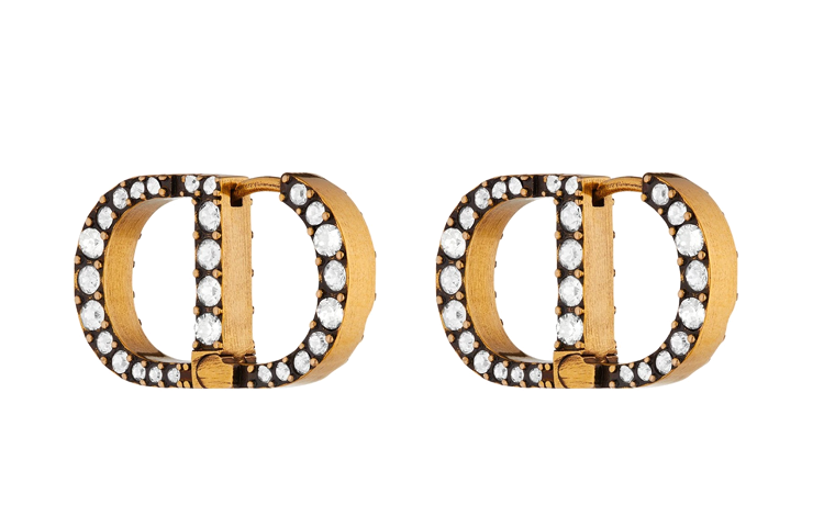 DIOR 30 Montaigne Earrings Women's Gold/Black