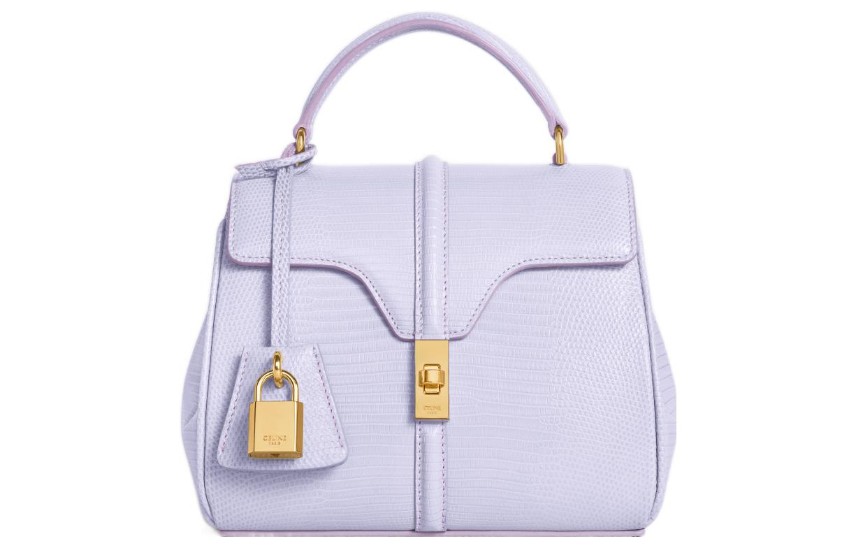 CELINE 16 Lizard Leather Shoulder Bag Crossbody Bag Handbag Mini Women's Light Lavender