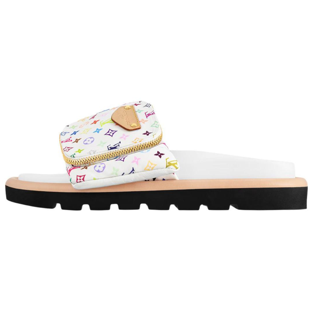 Takashi Murakami x LOUIS VUITTON Slide Slippers Women's White