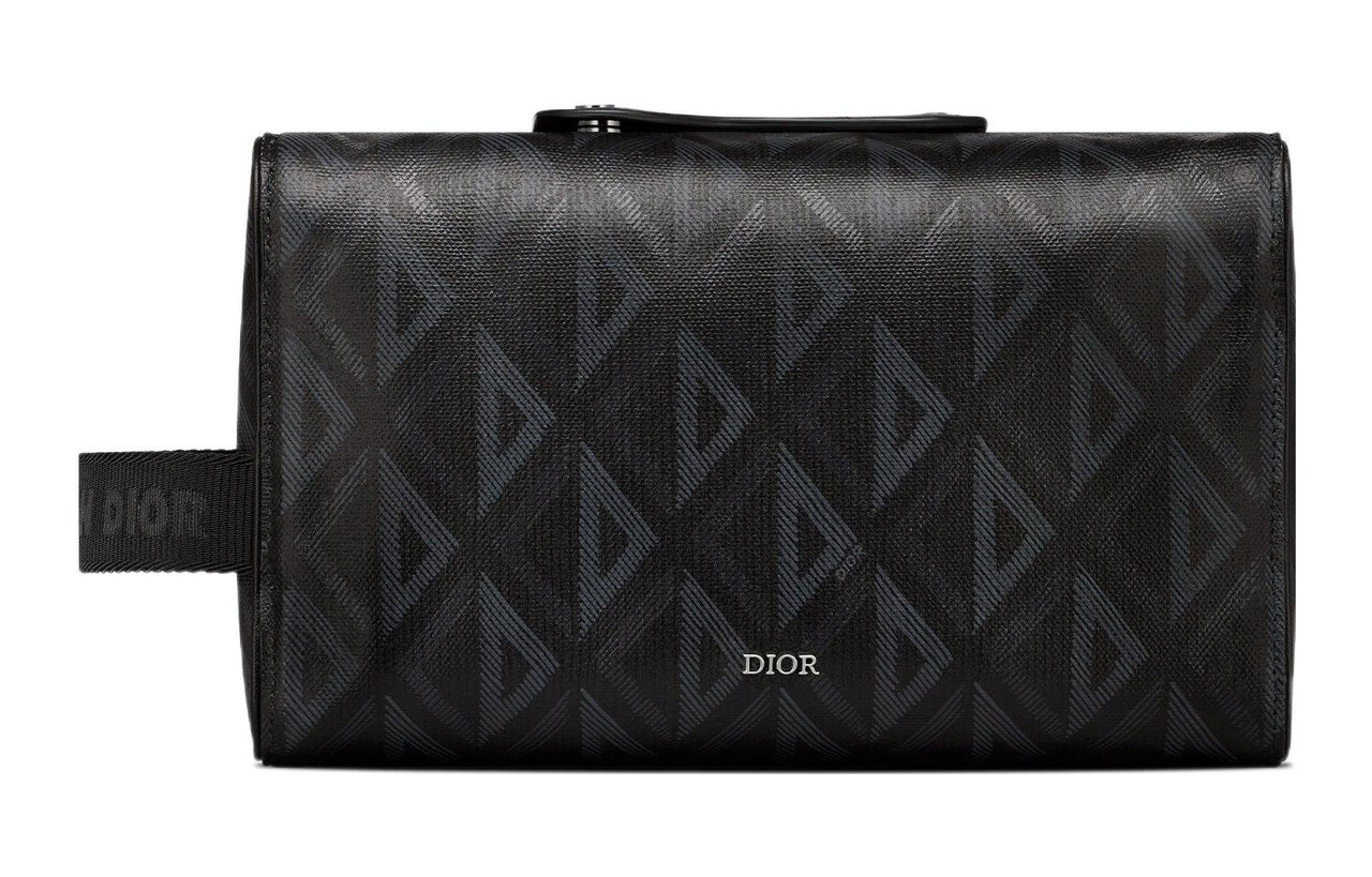 DIOR Lingot Canvas With Leather Toiletry Bag Men's Black