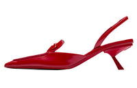 PRADA Brushed Leather Slingback Pumps 'Red' Women's