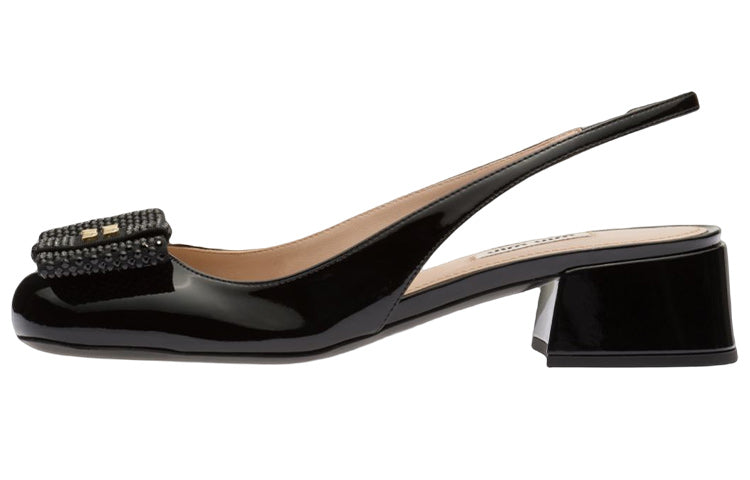 MIU MIU Block Heel High Heels Women's Black