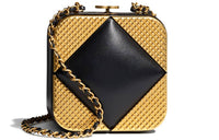 CHANEL Sheepskin Evening Party Bag Shoulder Bag Crossbody Bag Small Size Women's Black