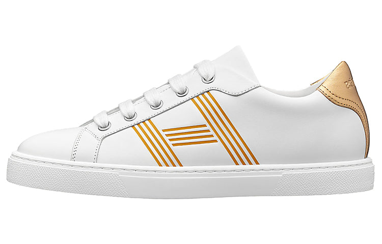HERMES Avantage Skateboard Shoes Women's Low-Top White Gold