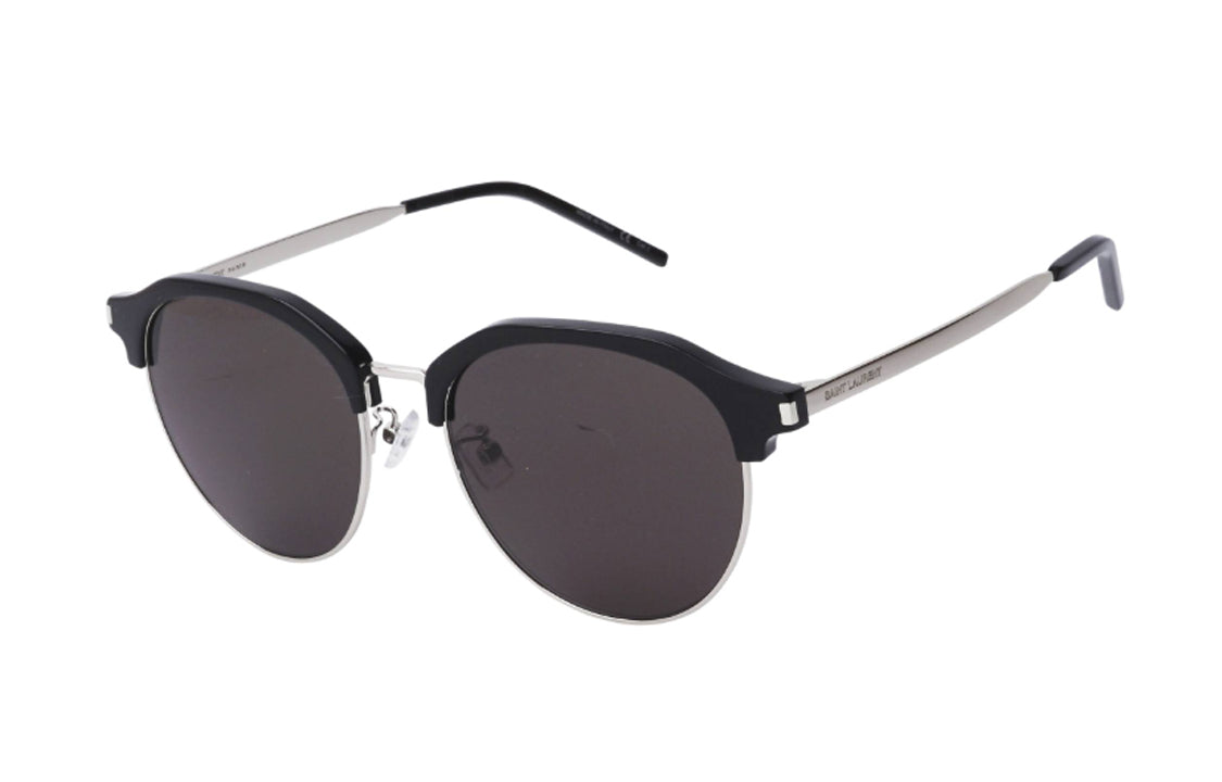 SAINT LAURENT Plate Alloy Frame Browline Sunglasses Women's Silver