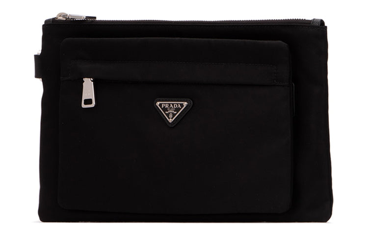 PRADA Leather Clutch Men's Black