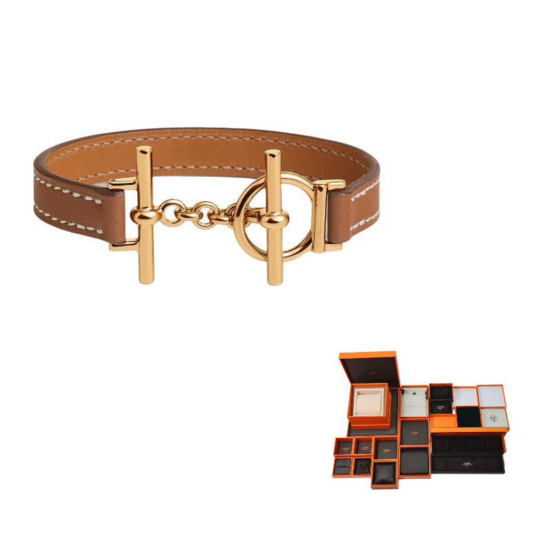 HERMES Metal Gold Plated Bracelets Women's Gold