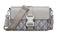 DIOR Hit The Road Canvas With Smooth Cow Leather Crossbody Bag, Shoulder Bag Men's Dio Gray