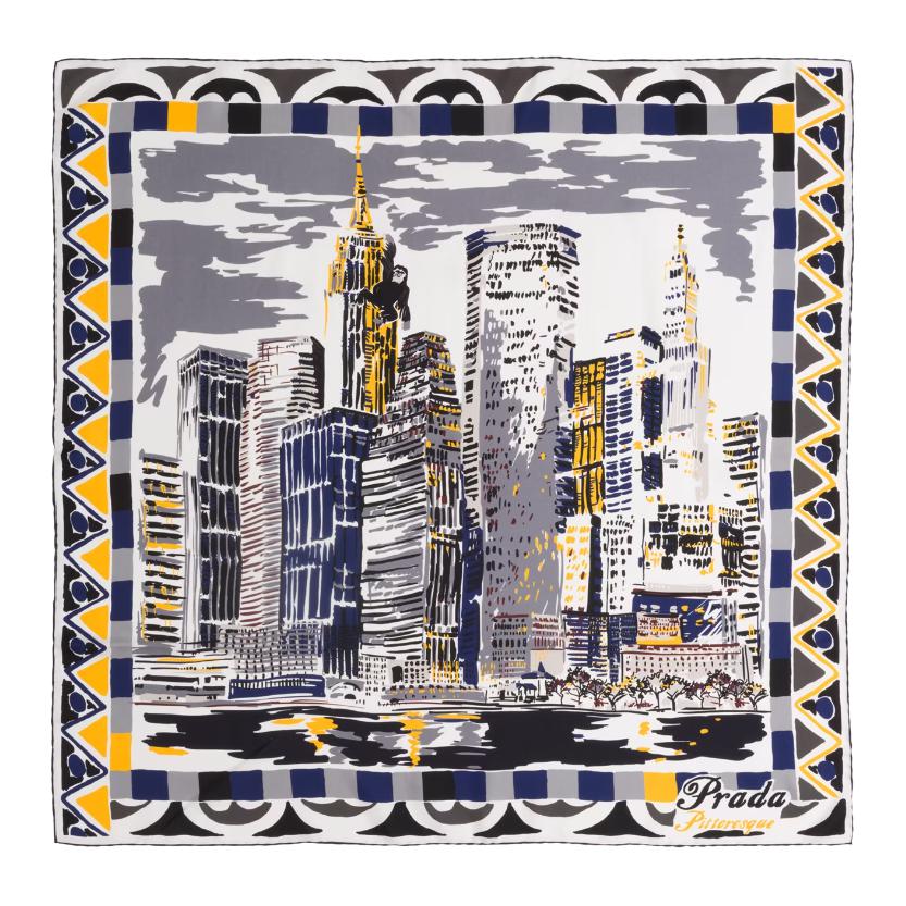 PRADA Silk Silk Silk Scarves Women's Multicolor