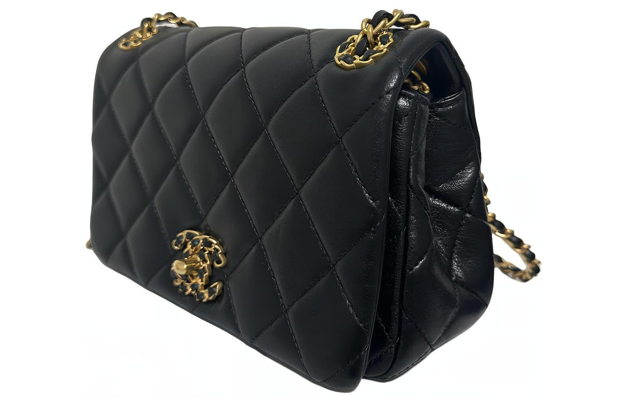CHANEL Sheepskin Shoulder Bag Crossbody Bag Mini Women's Black