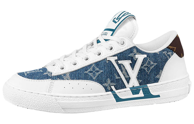 LOUIS VUITTON Charlie Sneakers 'White With Denim Monogram' Women's