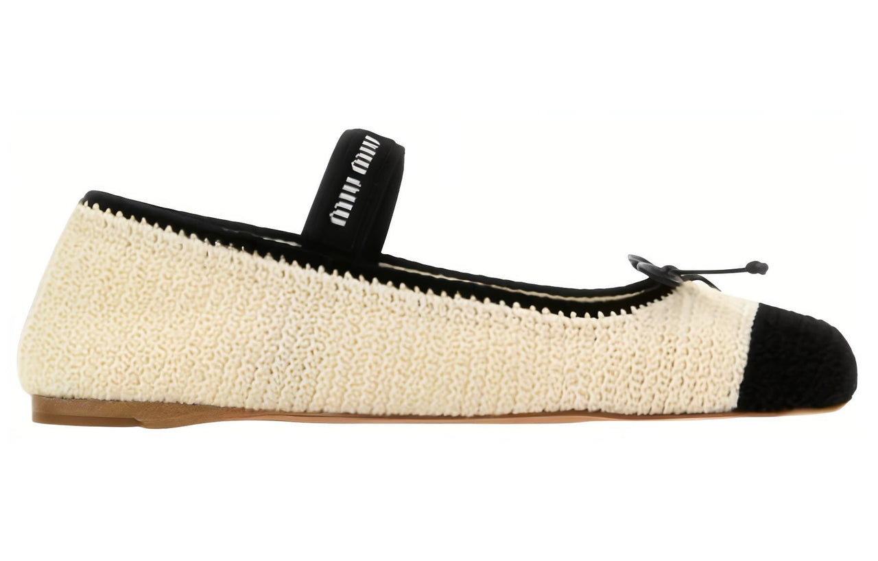 MIU MIU Crochet-knit Ballerina Shoes