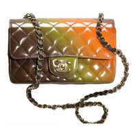 CHANEL Calfskin Patent Leather Mouth Cover Bag Crossbody Bag Mini Women's Gradient