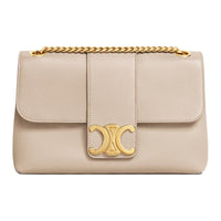 CELINE Calfskin Portable Crossbody Bag, Shoulder Bag Women's Cappuccino