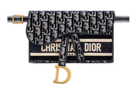 DIOR Saddle Velvet Saddle Bag Clutch Crossbody Bag Fanny Pack Women's Blue