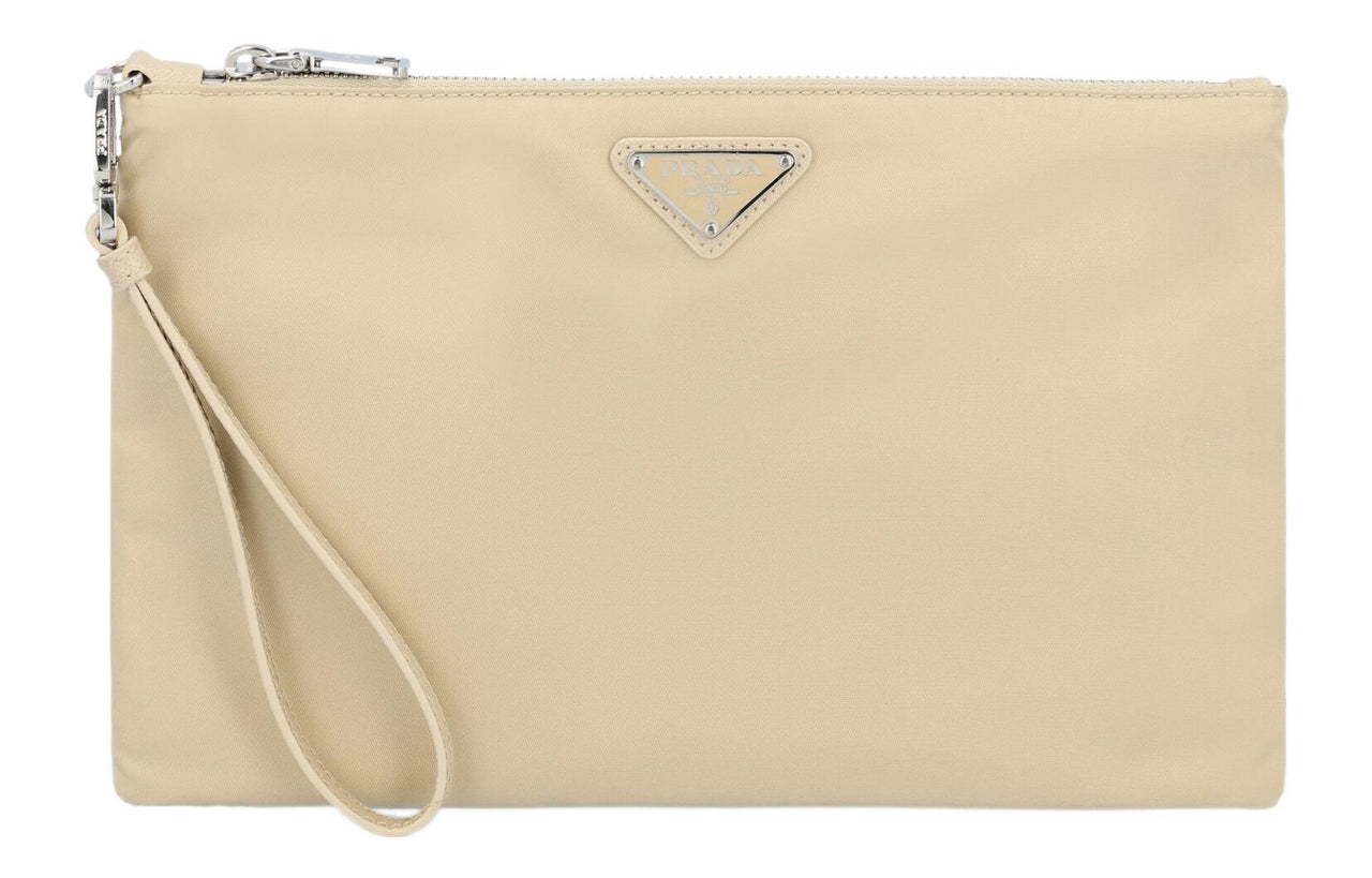 PRADA Leather Clutch Regular Women's Yellow