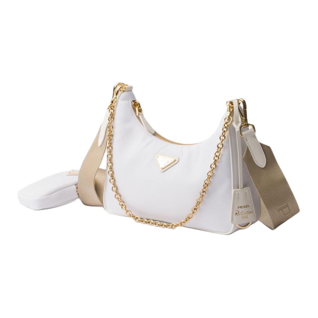 PRADA Re Edition Recycled Polyamide Shoulder Bag Women's White