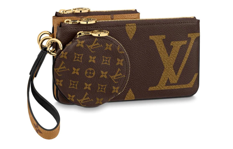 LOUIS VUITTON Trio Pouch Monogram Giant/Reverse/Mini Brown