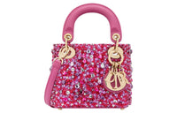 DIOR Lady Dior Embroidery Dior Bag Shoulder Bag Crossbody Bag Handbag Extra Mini Women's Pink