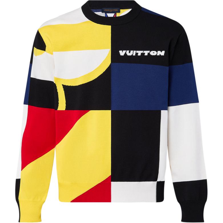 LOUIS VUITTON Jacquard Cotton Knit Crewneck
