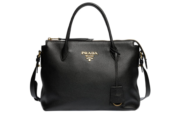PRADA Leather Handbag Shoulder Bag Crossbody Bag Women's Black