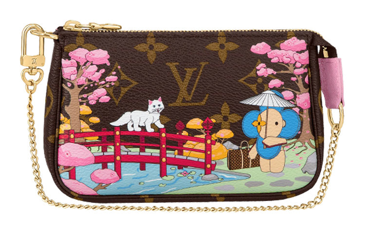 LOUIS VUITTON Mini Pochette Accessoires Monogram Vivienne Wisteria Pink