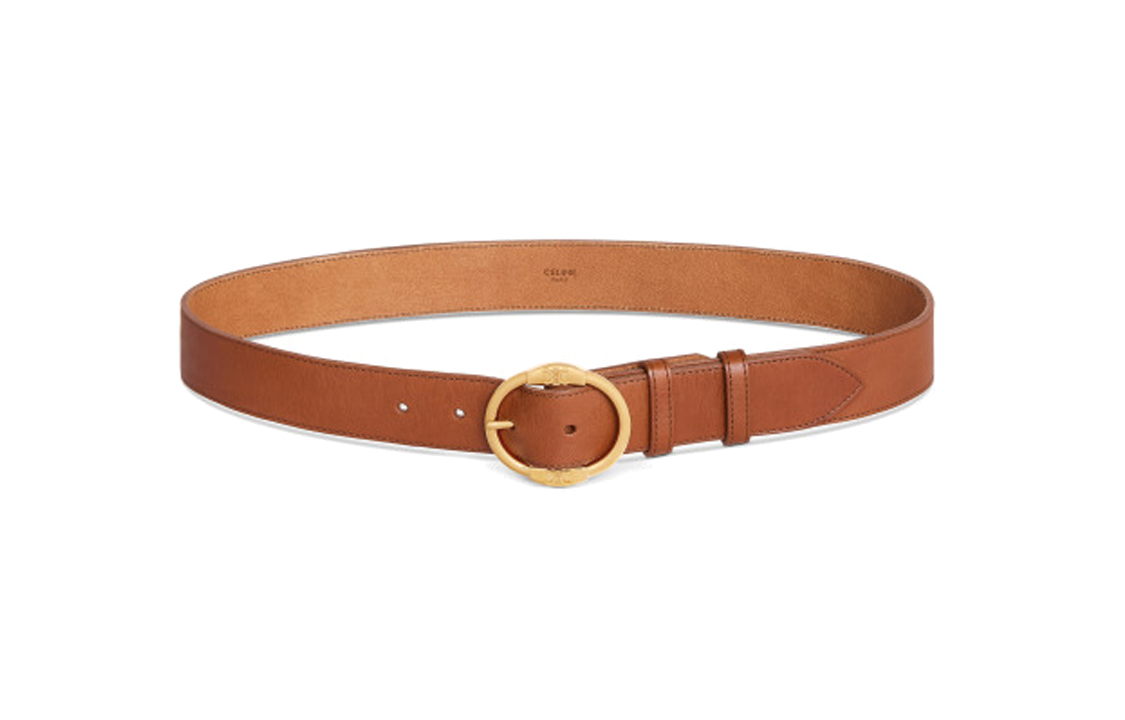 CELINE Large Twin Triomphe Belt In Vintage Calfskin