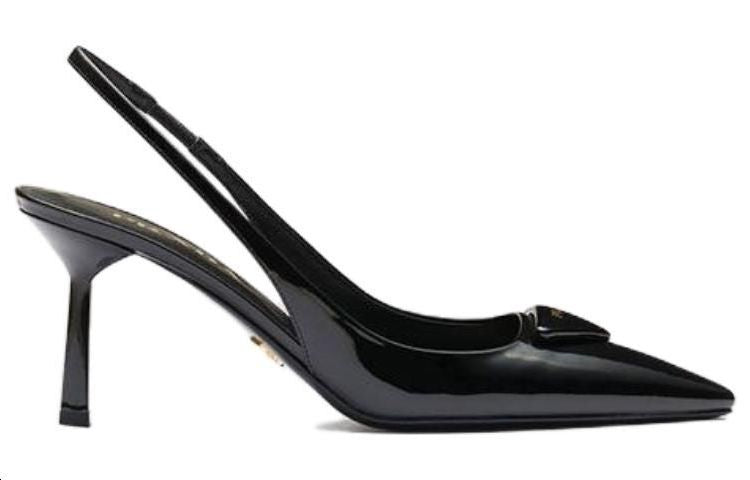 PRADA 55m Patent Leather Slingback Pumps