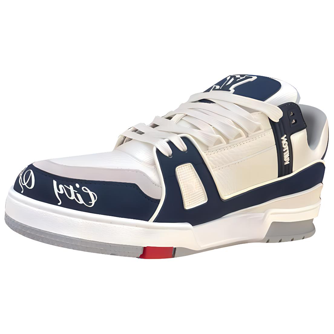 LOUIS VUITTON Paris Limited Olympics Limited Edition Low-Top Skateboard Shoes Unisex White Blue