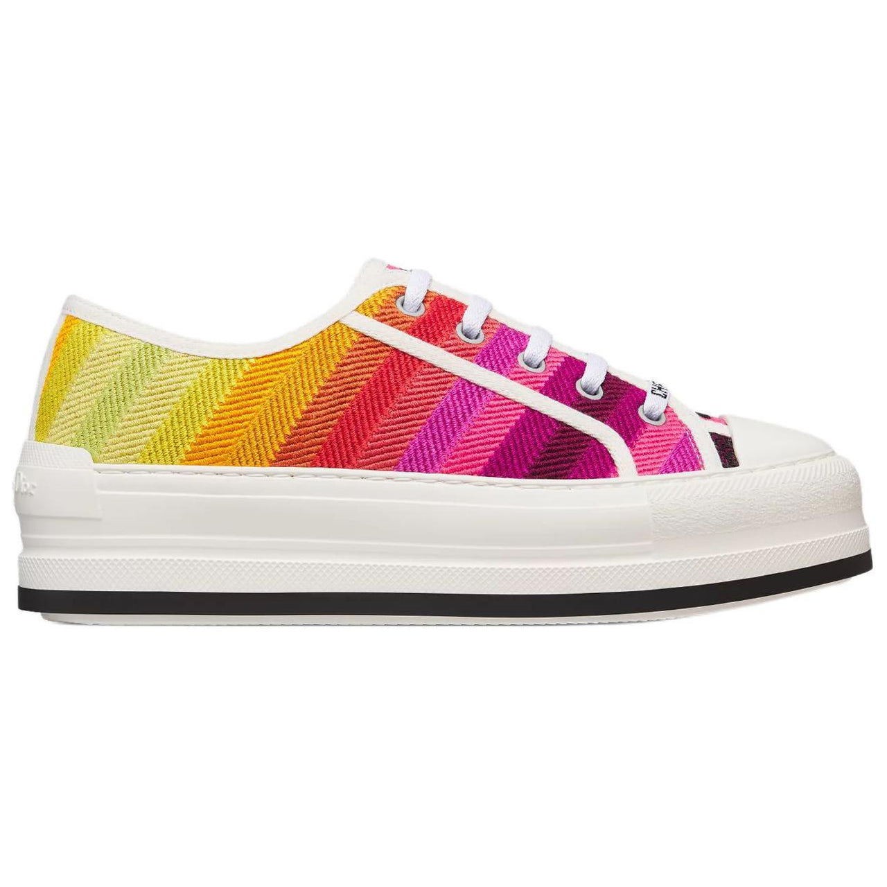 DIOR Miss Dior Low-Top Canvas Shoes Women's Pink Yellow