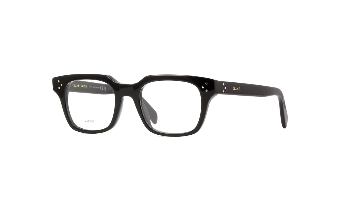 CELINE Acetate Irregular Shape Eyeglass Frames Unisex Black