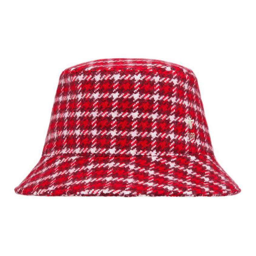 DIOR Sheep Wool Bucket Hats Kids' Red