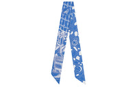 HERMES Silk Scarves Women's Blue With White Lettering
